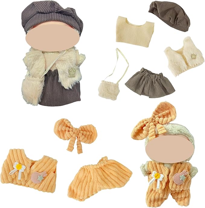 Clothes for Doll, 6 Pack Doll Outfits for 17cm Doll, Perfect for Play and Display, Accessories for Doll's Collectors, (No Dolls) (Set 3)
