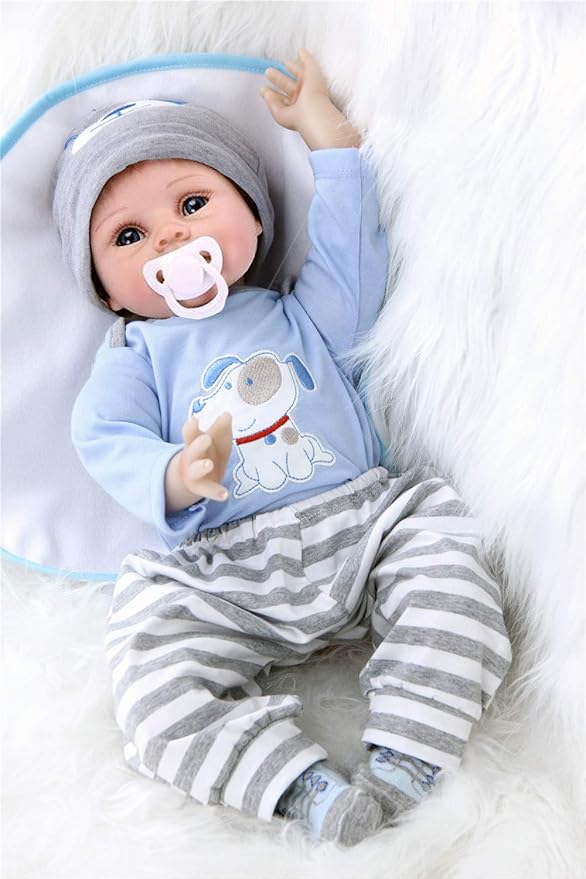 MAIHAO Reborn Baby Doll Clothes for 17-22 Inch Newborn Baby Dolls Clothing Boy Outfit Accessories【Puppy Pattern 4pcs Set 】