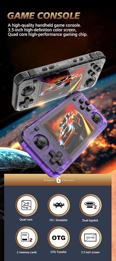 R36H Portable Handheld Video Game Console with 20,000 Plus Games Retro Video Games with Simulators for NES, GBA, MD, SFC, MAME, PSP, PS1, GB, NDS, N64 and CPS (White)