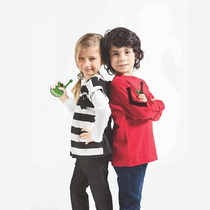 Lexibook, Dinosaur, Dinosaur 3D walkie-talkies, 500m Range, 2 Communication Channels, Belt Clip, Grey/Brown, TW18DINO