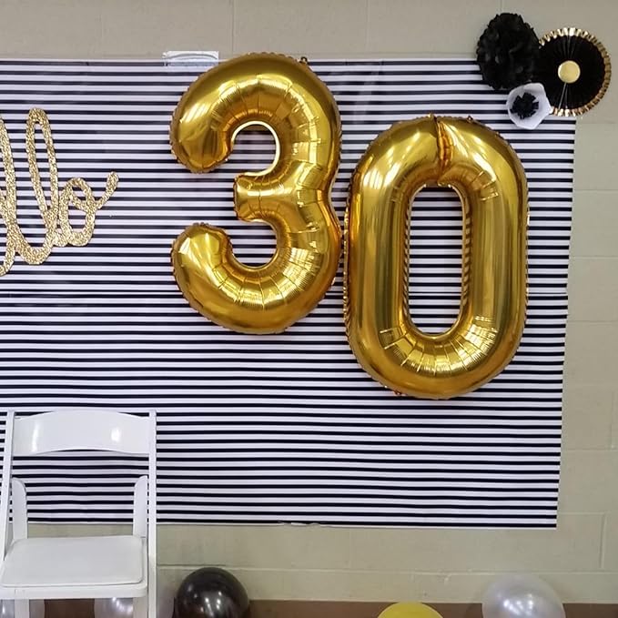 40 Inch Gold Balloon Number 30 Balloon,Jumbo Mylar Foil Helium Balloon for 30 Birthday Digital Balloons for Birthday Party,Wedding Anniversary Party Decorations