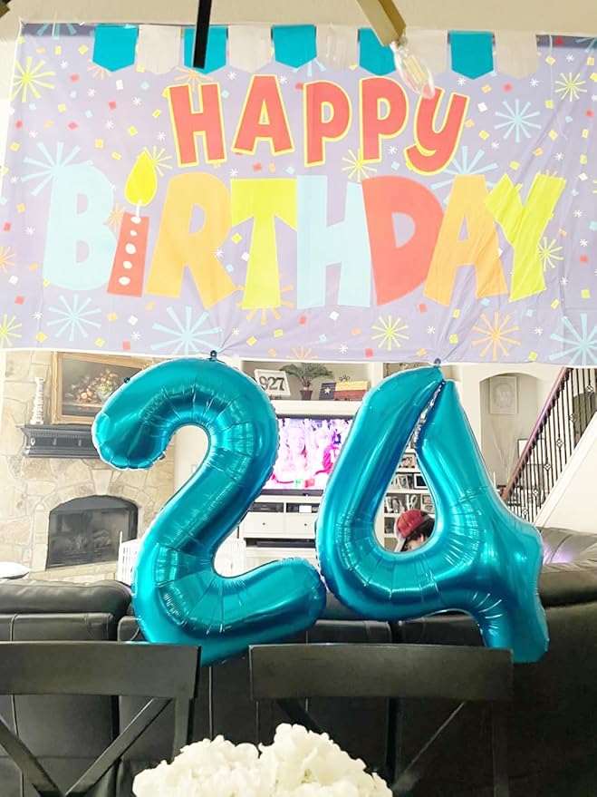 2 Numbers Balloon 40 Inch Light Blue Two Balloon Number Birthday Decor, 2nd 12 21st Party Celebration Decorations Graduations Wedding Baby Shower