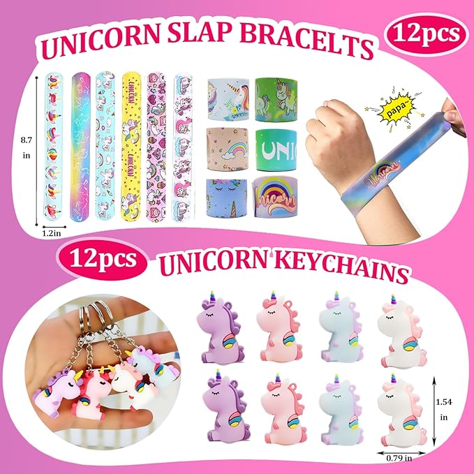 Unicorn Party Favors - Kids' Birthday Supplies, Goodie Bags Decorations, Fillers & Toys - Pink