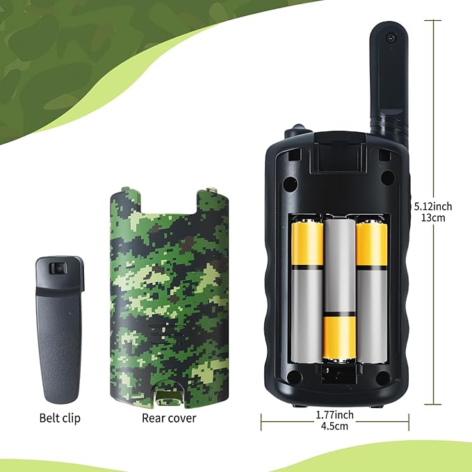 Walkie Talkies for Kids Camouflage Toys 2 Way Radios 22 Channels Long Range Gifts for Boys and Girls Age 4 to 12 5 6 7 8 9 Years Old for Army Outdoor Camping Games Soldier Birthday Presents
