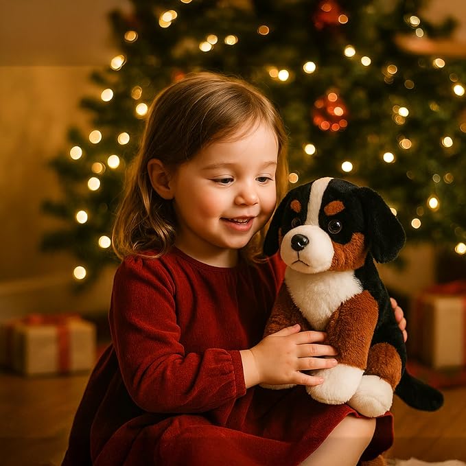 Bernese Mountain Dog Stuffed Animals Puppy Plush Toys for Boy Girl Kids Gift Birthday, 12 inches