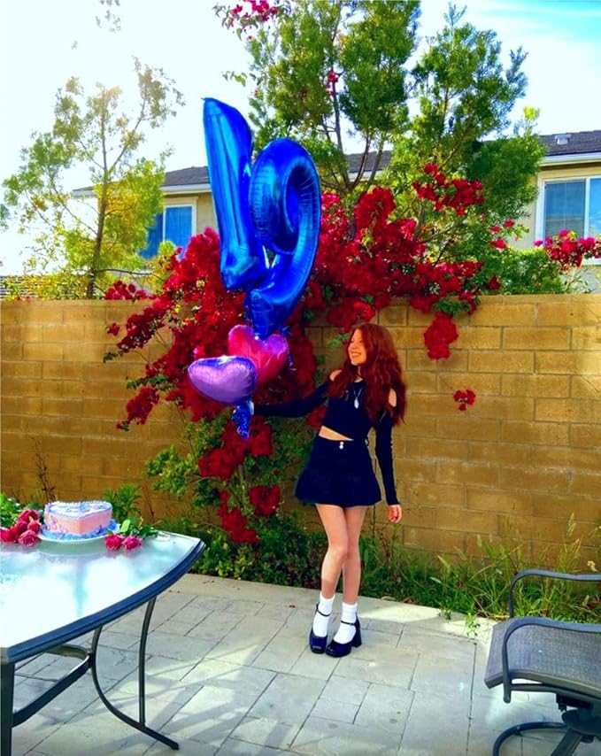 Large Foil Navy Blue Number 9 Balloon 40 Inch, Mylar 9th Number 9 Birthday Balloons, 9 19 29 39 59 99 Blue Party Decorations, Giant 9 Engagement Graduations Anniversary Party Supplies