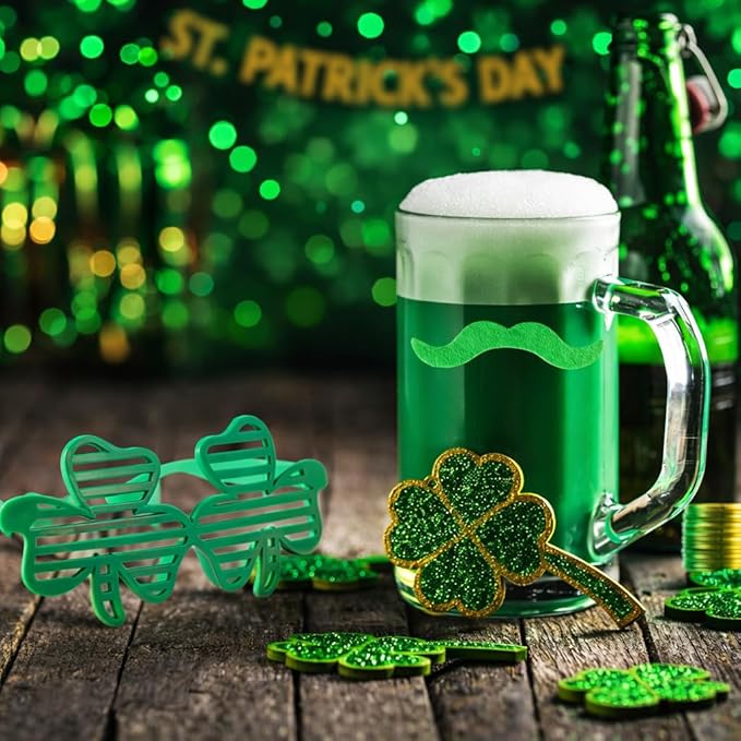 Max Fun 188Pcs St Patricks Day Accessories Party Favors Set, Saint Patricks Day Decorations Irish Decor for Kids, Green Beads Shamrock for Parades Party Supplies