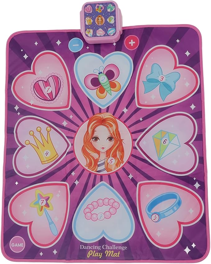 Pilipane Electronic Dance Mat Kids Music Dance Pad with Lights Interactive Fun Physical Exercise Game Play Together Indoor Outdoor Activity Soft Polyester Material