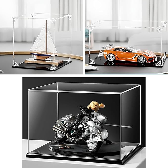Acrylic Display Case for Collectibles Assemble Clear Acrylic Display Box for Lego Alternative Glass Case for Showcasing Figures Doll Toys Dustproof Protection Showcase(20x20x20cm/8x8x8in)