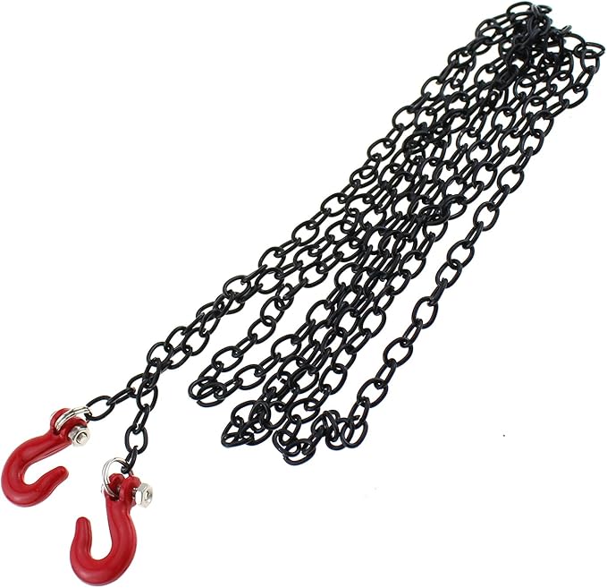 TAODAN 100cm Miniature Metal Trailer Chain with Tow Hook Decorative Accessory Remote and App Controlled Vehicles Part