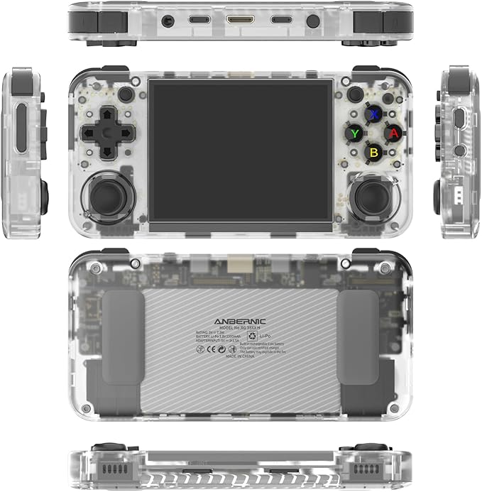RG35XX H Retro Handheld Game Consoles rg35xxh Retro Gaming Console with 3300mAh Battery 5500+ Games 64G TF Card Linux System 3.5-inch IPS Screen Cortex-A53 rg35xx h Portable Handheld Emulator(White)