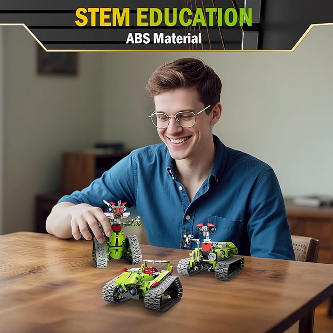 5 in 1 STEM Robot Building Kit with APP Remote Control, 705 PCS Engineering Robot Toys for Kids Age 8-16, Science Coding RC Robotics Kit Birthday Gifts for Boys Girls 6 7 8 9 10 11 12