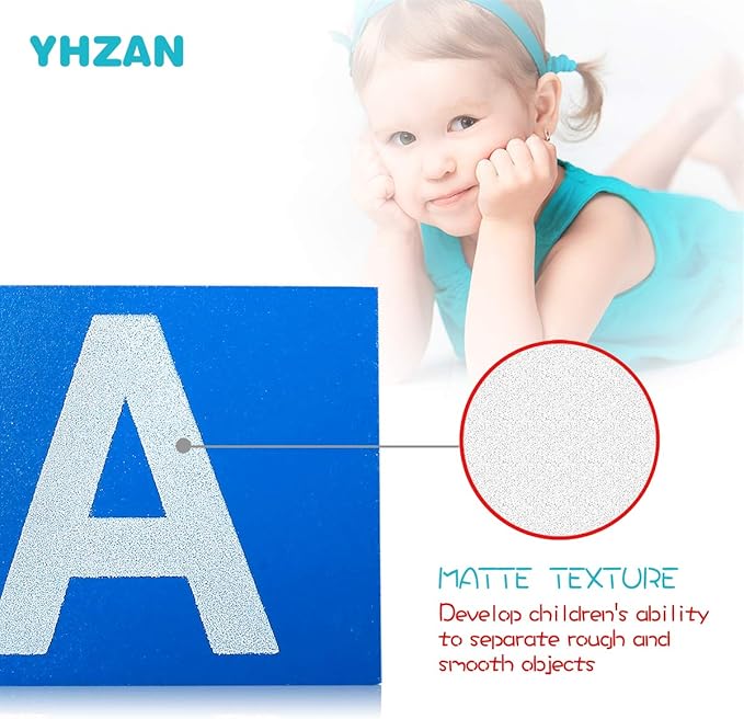 Montessori Sandpaper Letter Learn Alphabet Tractile Learning Phnonics Letter Recognition Pre-Writing Skills Homeschooling Classroom Activities Occupational Therapy Sensory Material Educational Toy