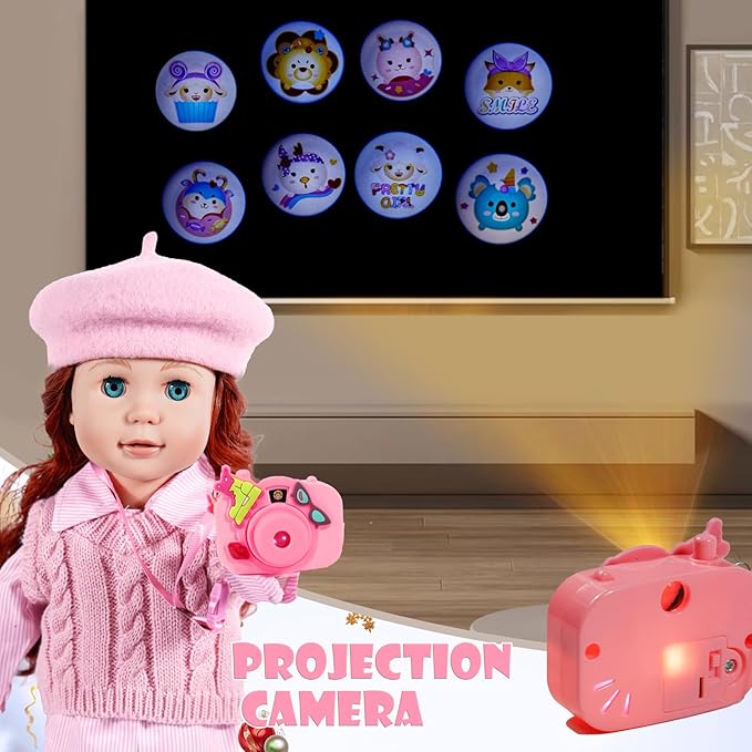 27 PCS American 18-inch-Doll-Clothes and Accessories-Travel-Suitcase Luggage,Clothes and Shoes, Bag, Sunglasses, Camera, Passport, Notebook, Phone, pad Travel Gear Play Set Fit(No Doll)