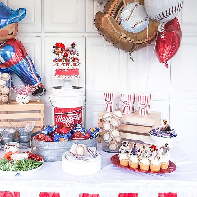 Bryce Harper Baseball Star Birthday Party Decorations, Themed Party Supplies with Banner, Cake Topper, Cupcake Toppers, Balloons for Kids Adults Kids Sports Party Decorations
