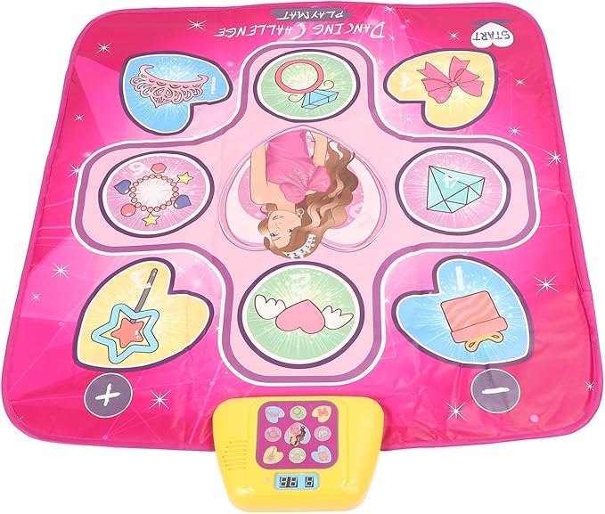 Dance Mat for Kids 35.4in Wireless Non Slip Programmable Electronic Rhythm Step Dance Pad with Foldable Design for Indoor Outdoor Use