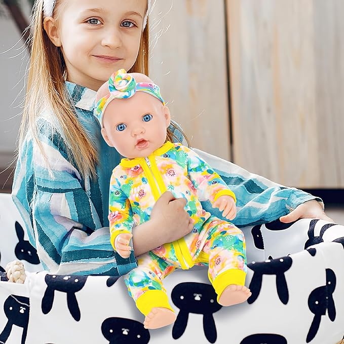 Unicorn Element 5 Sets 14-18 Inch Baby Doll Clothes and Headbands for 17 Inch Dolls 10-Piece Set Including Casual Outfits and Accessories Perfect for 15-18 Inch Dolls (Doll NOT Included)