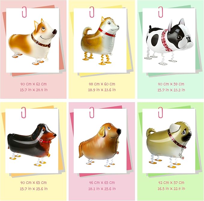 KESOTE Puppy Dog Themed Birthday Party Decorations - 6pcs Dog Balloons Walking Animal Balloons for Birthday Party Decor Supplies