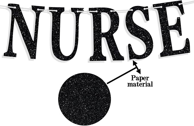 I'm a Nurse Banner - Congrats Nurse Grad/Nailed It/RN/BSN/NP- Nursing School Graduation Party Decorations Supplies, Black and Red Glitter