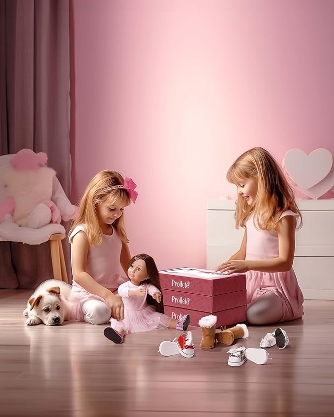 18 inch Doll Shoes - 7 Pairs with Gift Box