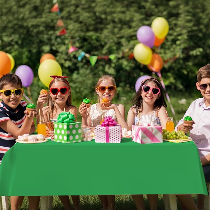 4 Pack Green and Brown Party Tablecloth Bulks 54 x 108 Inches Disposable Plastic Pixel Gaming Tablecloth Green Brown Table Cover for Picnic Video Game Birthday Party Supplies
