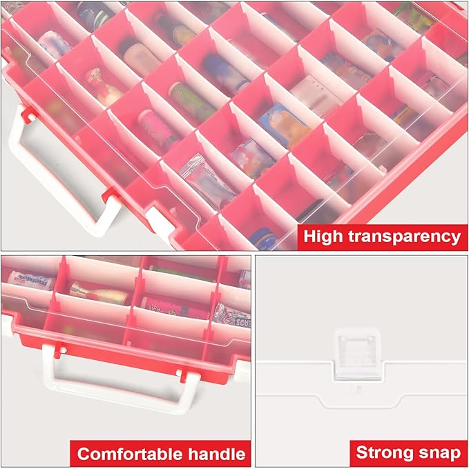Case Compatible with 5 Surprise for Mini Brands Toys Series 1-4 Mystery Capsule Storage, for Mini Mart Collection Organizer for Collectibles(Case Only) (Red-White)