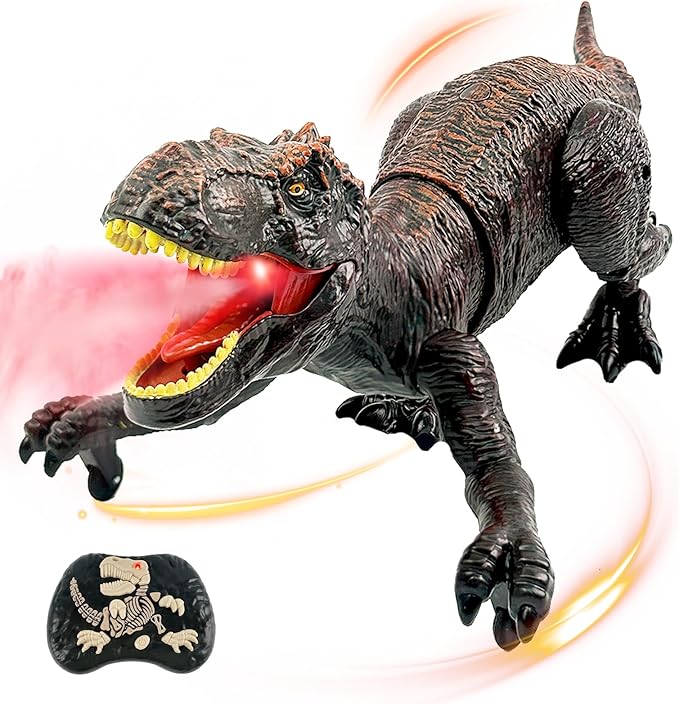 Remote Control Dinosaur for Boys 4-7, Robot Dinosaur Toys for Kids 5-7, rc Dinosaur with Realistic Legs & Spray Stream,Remote Dinosaur Toys for Kids3 4 5 6 9 Year Old boy Birthday Gift (Red)