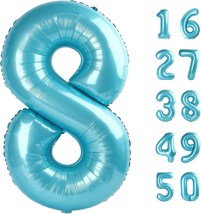 40 Inch Number 8 Balloon Jumbo Dark Blue Digit Foil Balloon for 18 28 38 80 Graduation Anniversary Party Supplies 88th Birthday Photo Booth Backdrop for Boys Girls