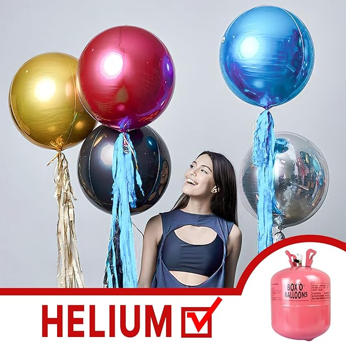 PartyWoo Red Foil Balloons 6pcs 32 Inch Large Round Foil Big Giant 4D Jumbo Inflatable Mirror Ball Mylar Balloons for Graduation Birthday Anniversary Casino Cherry Citizenship Party Decorations