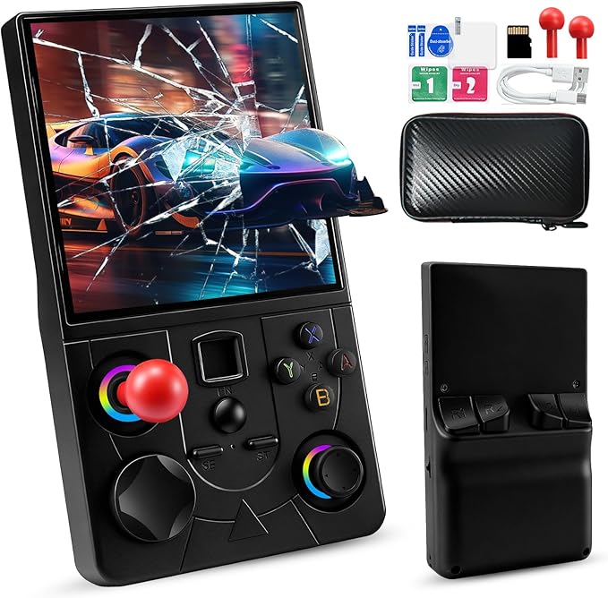 DC40V Retro Handheld Game Console - 4.0 Inch Retro Gaming Console with Preloaded 20,000+ Classic Games, Open Source Linux System, Built-in 64G TF Card, Portable Pocket Hand Held Video Game