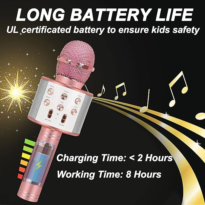 Kids Karaoke Microphone for Girl Gifts: Top 2025 Girl Toys for 3 4 5 6 7 8 9 10 Year Old Girl Christmas Birthday Gifts Ideas