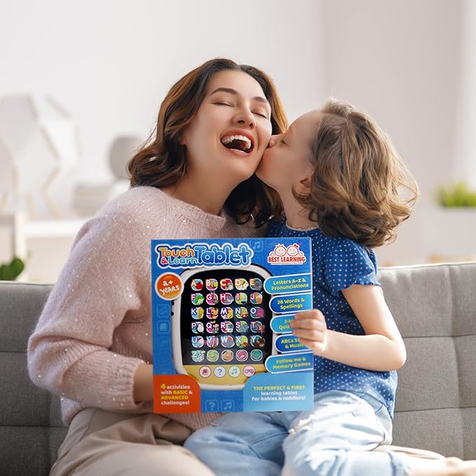 BEST LEARNING Touch & Learn Tablet – Educational Toy for Toddlers Ages 2-5 | Learn Alphabet, Words, Shapes, Music & Quiz Games | Interactive Talking Toy for Kids | Perfect Christmas & Birthday Gift