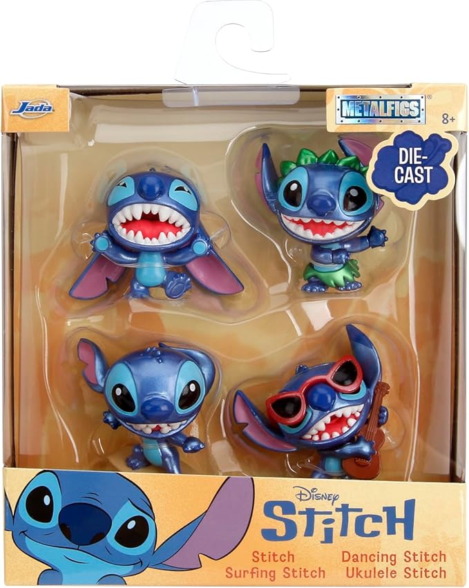 Jada Disney Stitch Metalfigs 4-Pack - Die-Cast Figures, 2.5" Scale