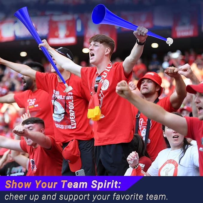 Collapsible Stadium Horn 24 Inch Vuvuzela Plastic Trumpet Horn Blow Horn Noisemakers Loud Sound Soccer Horn Cheer Horn for Sporting Events Graduation Games School Party Supplies Favors Accessories