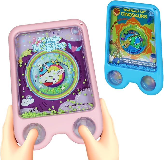 Handheld Water Game 2 Pcs – Water Ball Target Toy for Kids Ages 3+, Retro Fidget, Screen-Free Car Travel Game, Road Trip, Airplane, Portable Autism Gift