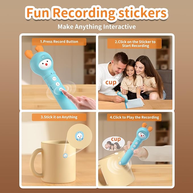 alilo Talking Pen Books Sets for Toddlers 3-6, Kids Learning Electronic Toys, Early Educational Gifts for Boys Girls, with 3 Interactive Audio Sound Books, 100 Talking Flash Cards, Alphabet