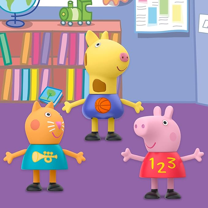 Peppa Pig School Classroom Toy Figures 8-Pack, Peppa Pig, George Pig, Peggi Panda, Candy Cat and More, Back to School Gifts for Kids, Ages 3+ (Amazon Exclusive)