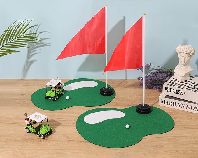 4 Set Golf Centerpieces Table Decorations, Ball Sand Trap Red Flag Plastic Flagpole Base for Golf Club Sport Party Decor Supplies.(20PCS)