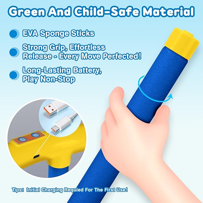 Hand Speed Challenge Game - Reflex Drop Sticks with Voice Prompts, 3 Speed Modes, USB Rechargeable, Family Party Toys for Kids & Adults-Blue