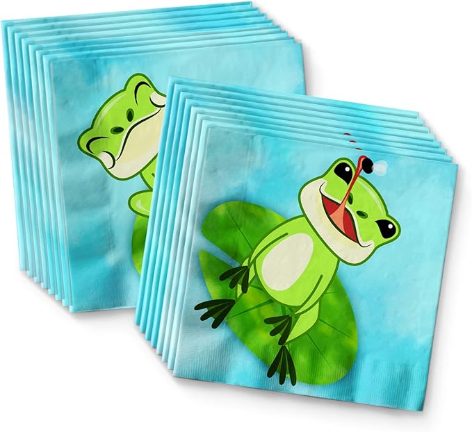 Frog Birthday Party Supplies Set Plates Napkins Cups Tableware Kit for 16