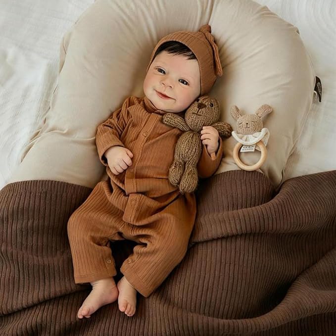 Anano Realistic Reborn Baby Dolls Silicone Full Body 20 Inch Full Body Silicone Baby Doll Newborn Boy, Real Life Babys Reborn Dolls Anatomically Correct with Accessories