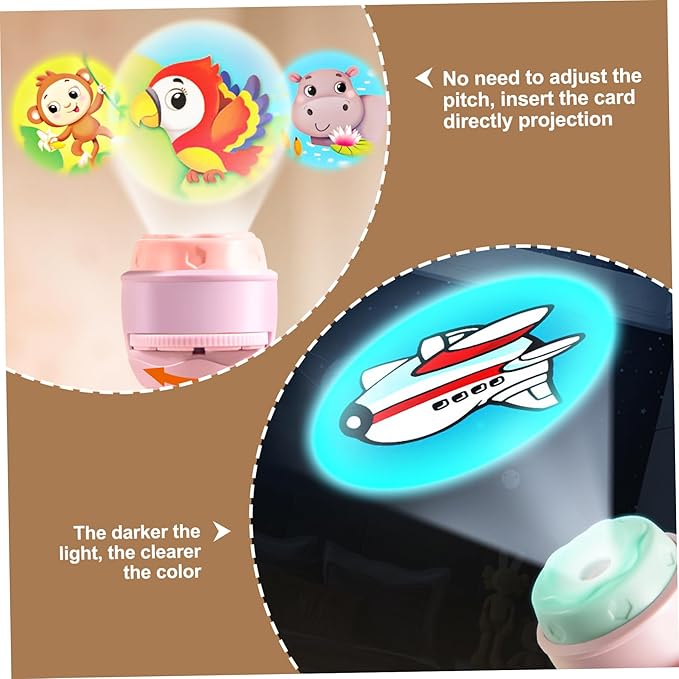 Toddler Flashlight, 80 Pattern Slides & 10 Projection Cards Kids Story Projector for Story Bedtime, Birthdays Gifts for Kids, Green, Flashlight Projector for