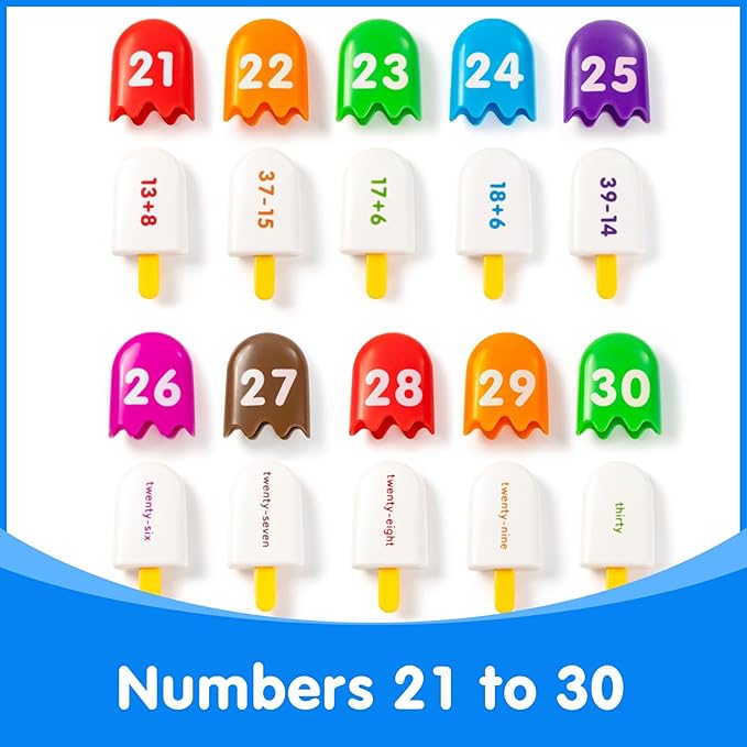 Mini Number Pops 21-30 — Number Learning Toys,Toddler Math & Classroom Must-Haves