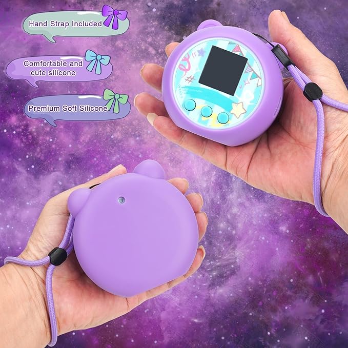 YouKnow Silicone Case Compatible with Punirunes Interactive Digital Toy, Protective Skin Sleeve for Punirunes Virtual Electronic Pets Accessories (Case Only) (Purple)