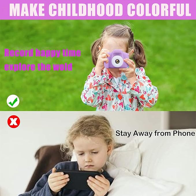 Kids Camera Toys for Girls,Christmas Birthday Festival Gift for Girls Digital Camera for Kids,Toys for 3 4 5 6 7 8 Year Old Boys with 32GB SD Card