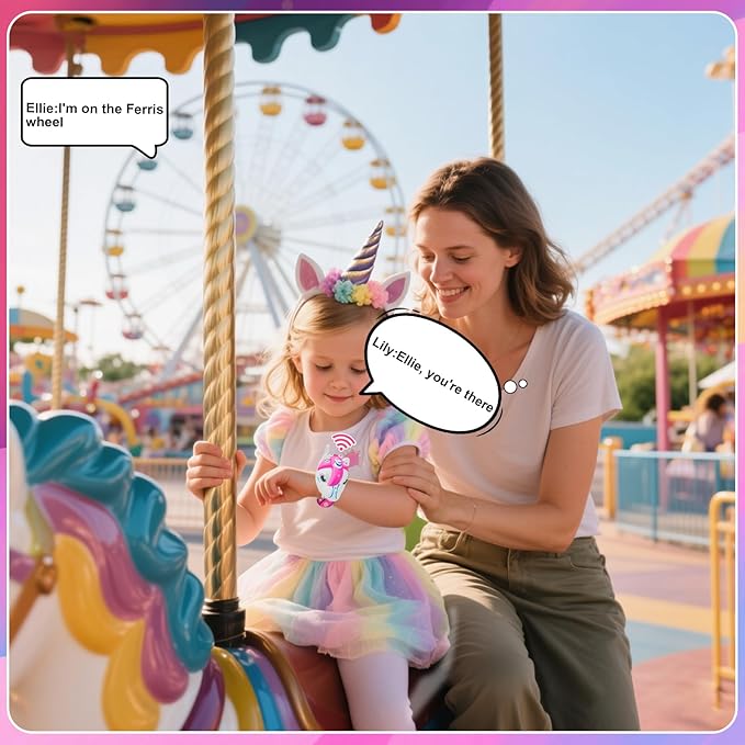 Unicorn Walkie Talkies for Kids, 2 Pack Camping Unicorn Outdoor Toys for Girls Age 3-12 Year Old, 3 Channel Toy Birthday Gifts Easter Halloween Christmas Stocking Stuffers