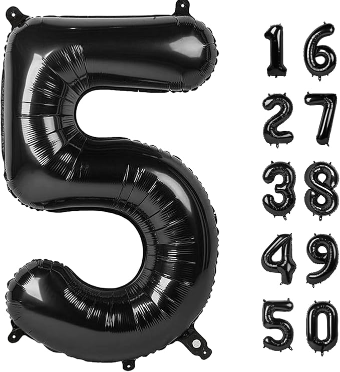 40 Inch Black Number 50 Digital Balloon,Jumbo Mylar Foil Helium Balloon for 50 Balloons for Birthday Party,Wedding Anniversary Party Decorations