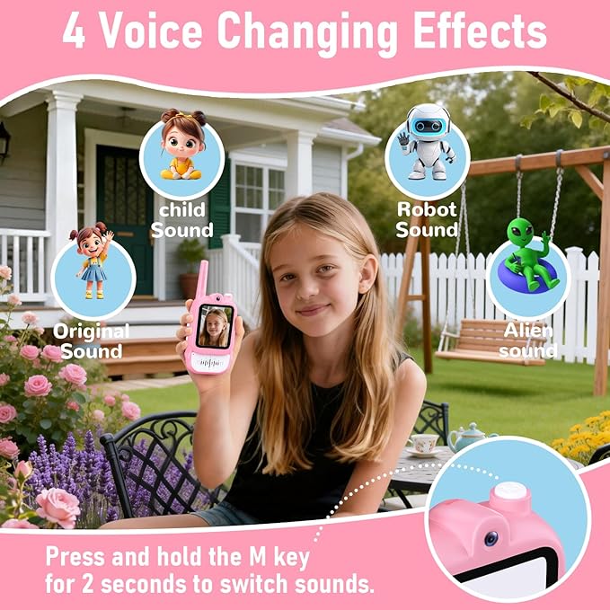 Lapare Kids Video Walkie Talkies, 2-Way Rechargeable Walkie Talkies with Screen, HD Real-time Video Outdoor Toys for Toddlers, for Boys 3 4 5 6 7 8+