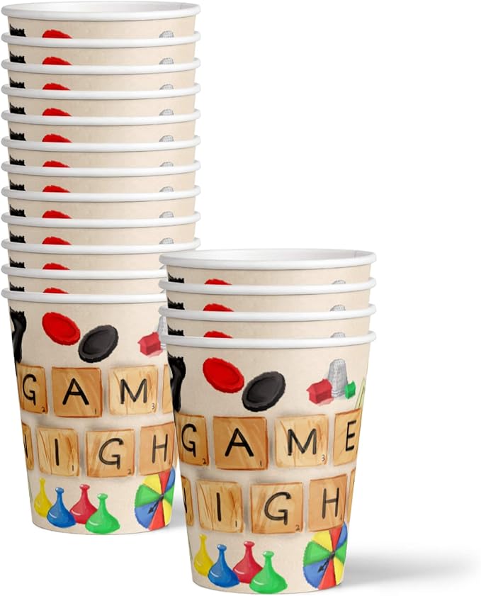 Birthday Galore Game Night Themed Party Supplies for Kids and Adults - A Celebration Set with Plates, Napkins, Cups, Tableware, Quick Setup, Colorful Decorations for Every Birthday Events - Kit for 16