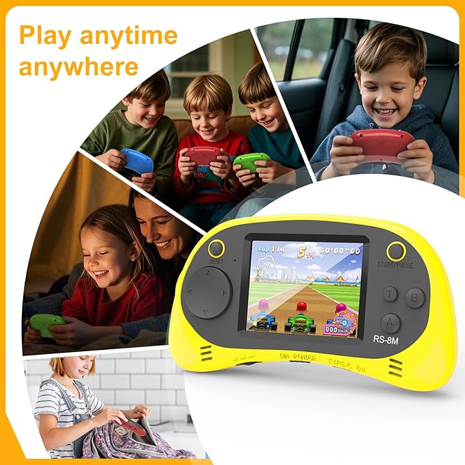 Handheld Games for Kids -16 Bit Retro Video Game with 220 HD Electronic Games - 2.5'' IPS Portable Travel Game Gifts for Boys Girls Ages 4-12 (Blue)